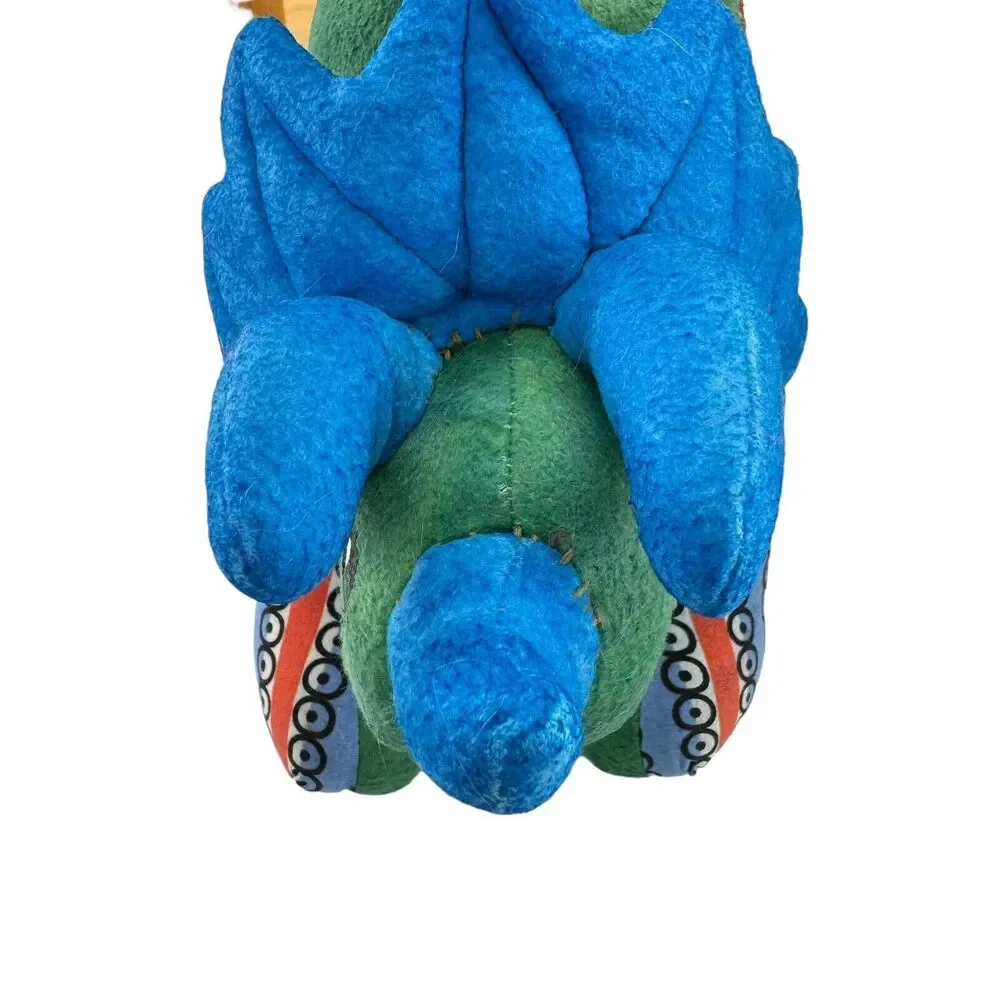 Handmade Hand Woven, Hand Dyed Two Dinosaurs Stuffed Animal Plush Toy Kids Room